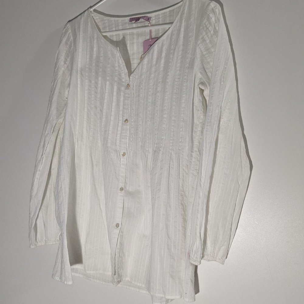 *3/$10* BNWT Calypso St. Barth Odette Blouse Shirt White Size Small
